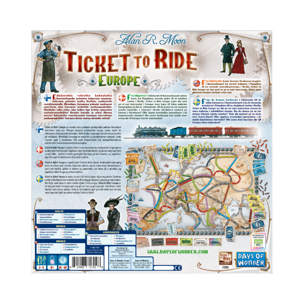 Ticket to Ride Europe nordic bagside