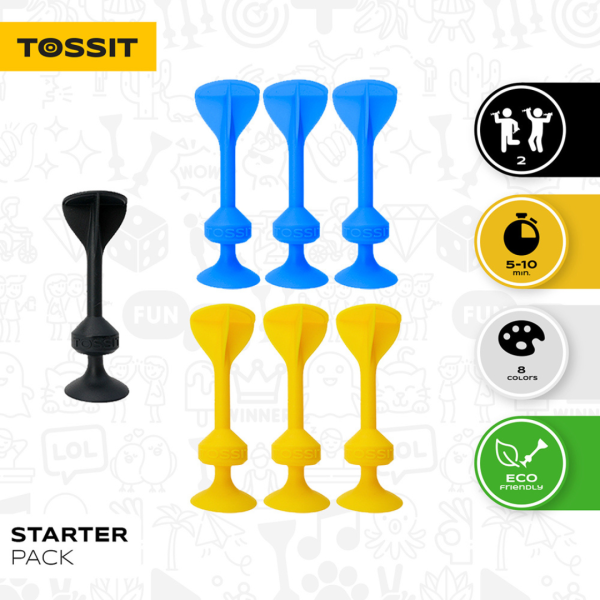 TOSSIT Startpakke Blaa Gul - havespil - dart - dartspil (1)