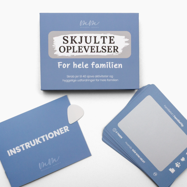 For hele Familien - skrabekort - familieaktiviteter - skjulte oplevelser - meaningful moments - lad-os-spille