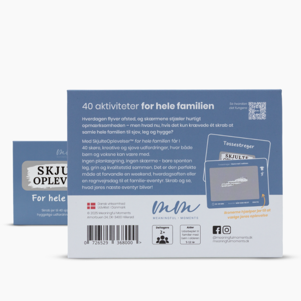For hele Familien - skrabekort - familieaktiviteter - skjulte oplevelser - meaningful moments - lad-os-spille