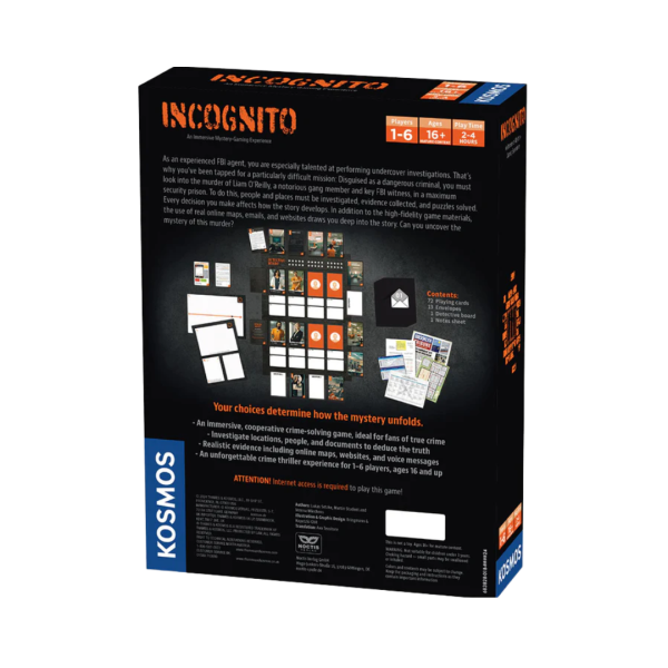Masters of Crime Incognito - mysteriespil - escaperoom spil bagside