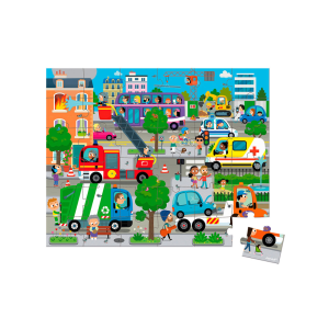Puslespil - Storbyen - 36 brikker - boernepuslespil - puslespil til boern - janod (2)